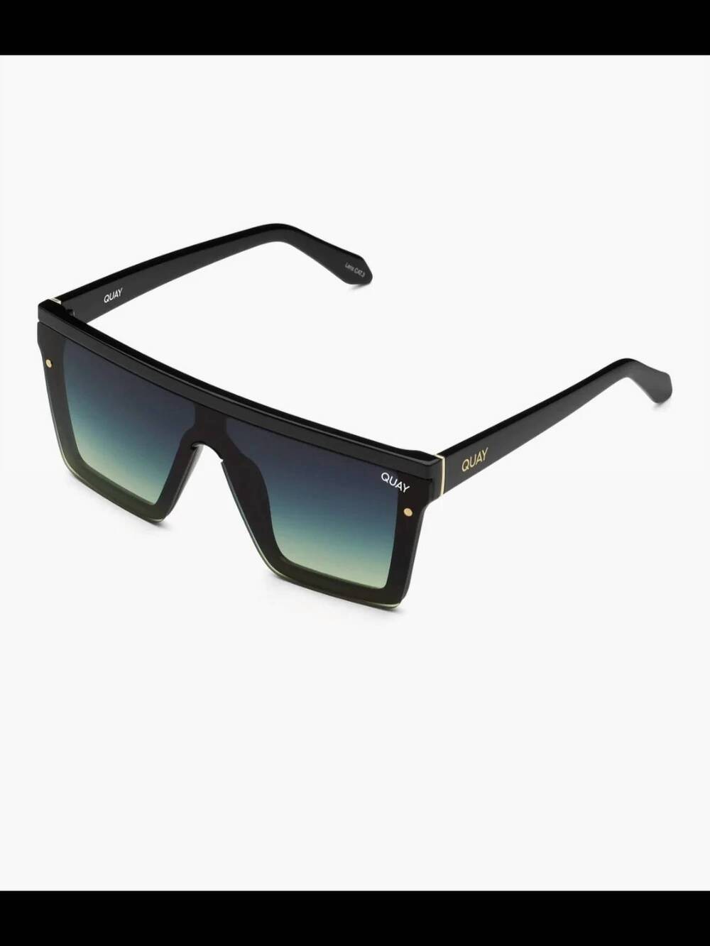 NEW QUAY unisex - hindsight sunglass in blk/smkgrn